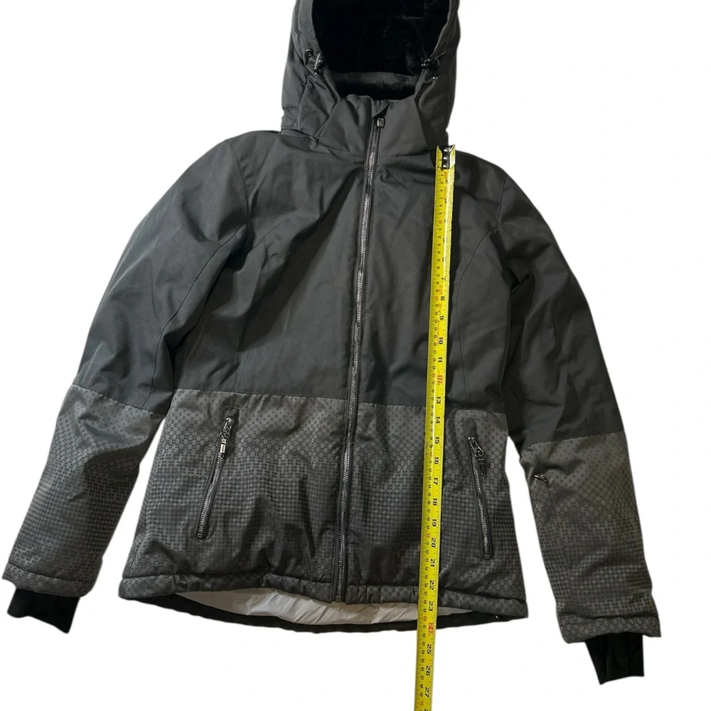 Killtec Ski Jacket Women’s  M Grey Black Water-Resistant Windproof Hooded Coat